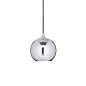 Preview: Ball pendant lamp with silver lampshade and black fabric cable